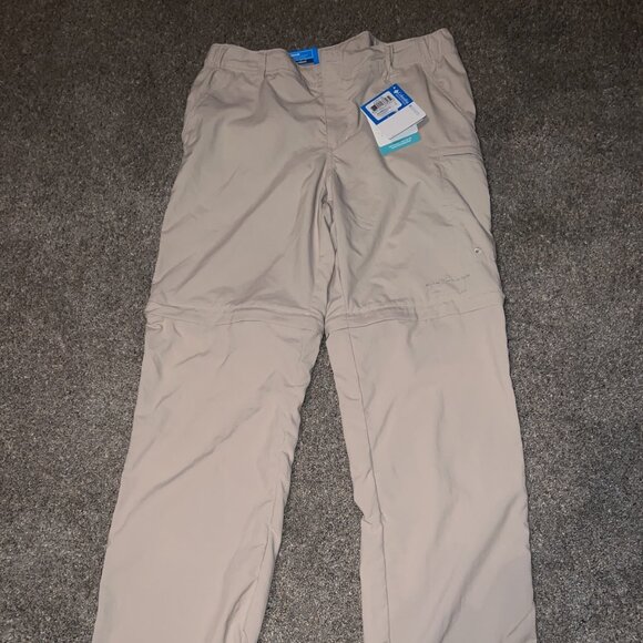 Columbia Women's Zip Off Khaki Pants Convertible Fossil Aruba Omni Shade 30 PFG - Picture 1 of 16